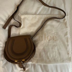 Chloe Calfskin Mini Marcie Round Crossbody Bag - Nut